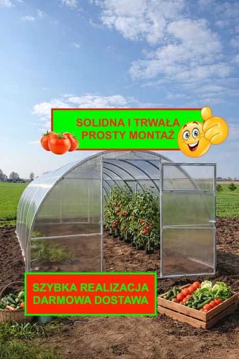 Szklarnia ogrodowa, tunel, stal ocynkowana, poliwęglan 4mm/6mm