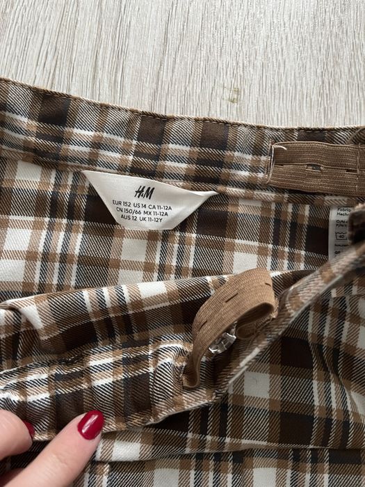 spódniczka dziecięca w kratę w kratkę krótka H&M dla dziewczynek