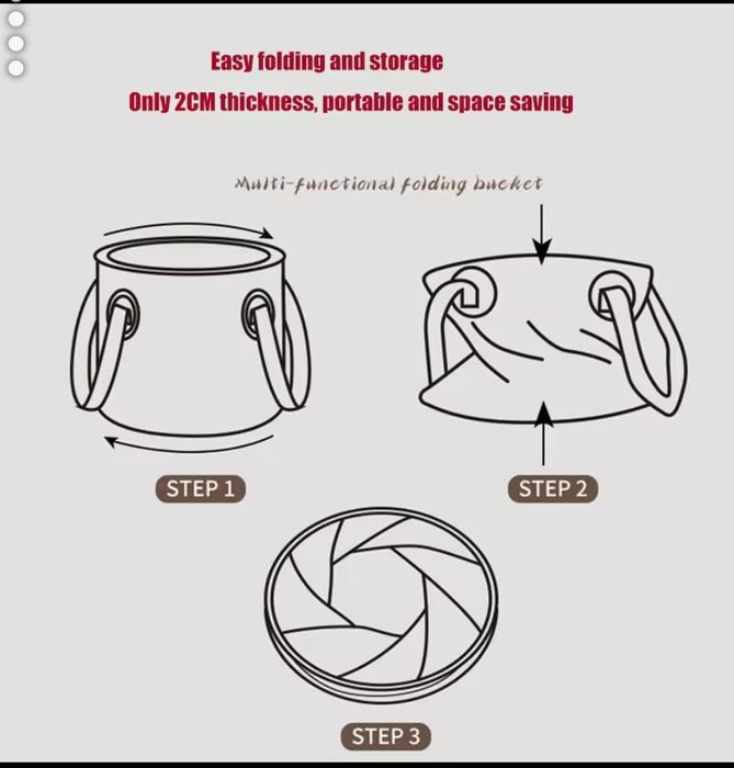 Складное ведро ПВХ. Ведро для прикормки, для рыбалки