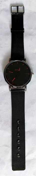 zegarek GENEVA czarny czerwony bransoleta