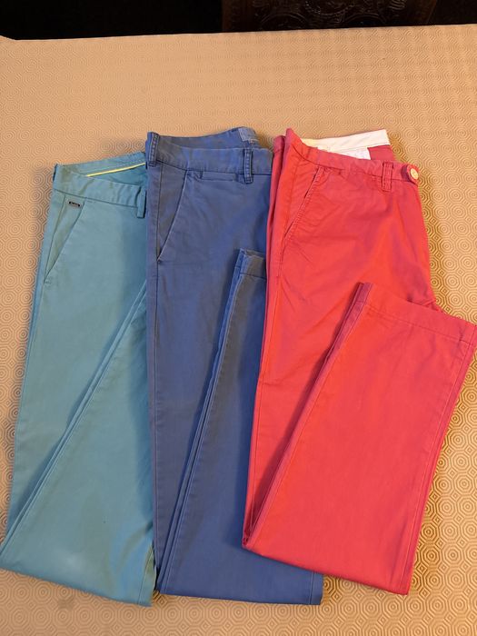 Calcas chino em sarja 3 pares