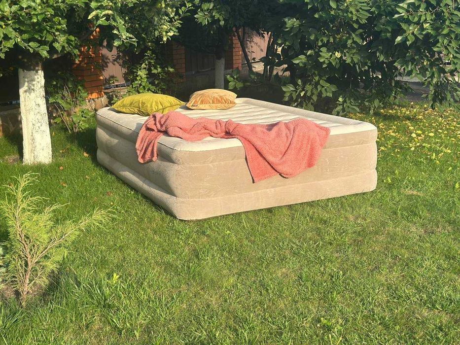 ‼️Надувная кровать двуспальная. Матрас ліжко надувне 203х152х48 Ламзак