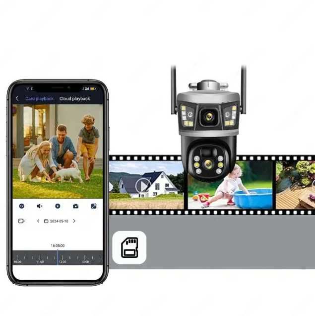 Камера IP Бездротова автономна 4джі сим картою та сонячною панеллю