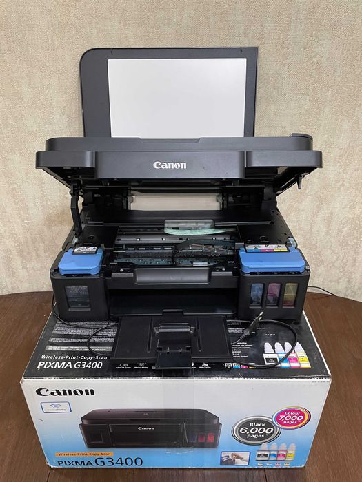 Фотопринтер БФП Canon PIXMA G3400 Wi-Fi з вбудованою СБПЧ, струйний