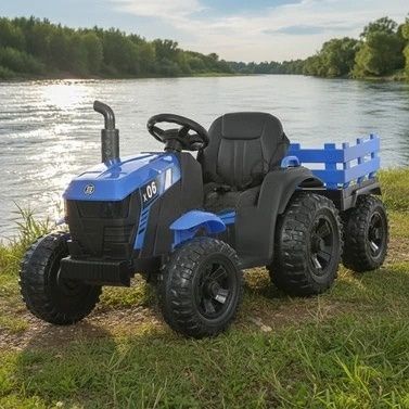 Детский трактор. Дитячий електромобіль трактор з  причепом