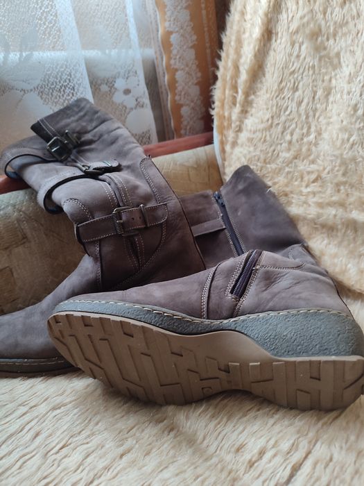 Замшеві сапоги, на цегейкі