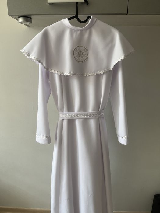 Alba komunijna - elegancka, biala, stan bardzo dobry