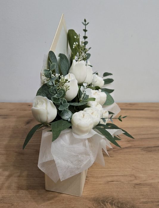 Flower box ze świec sojowych, zapach jaśmin
