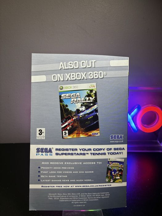 Sega Superstars Tennis Xbox 360 manual instrukcja