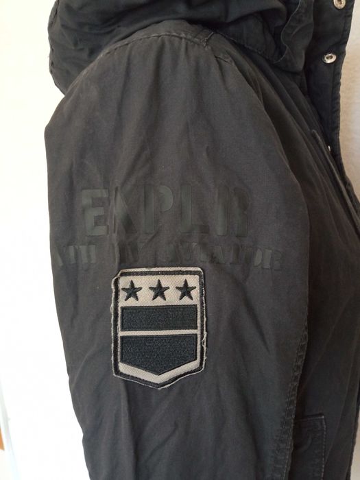 H&M  kurtka jesienna lekko ocieplana kaptur r 140