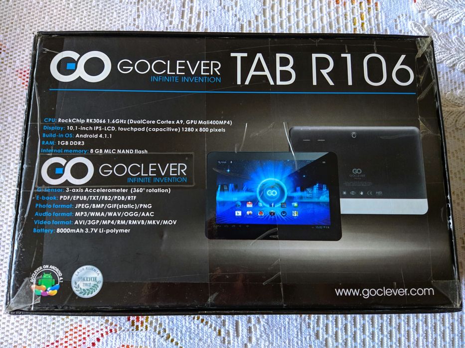 Tablet Goclever Tab R106 10 cali HD 1.6 Ghz Android ebook bluetooth