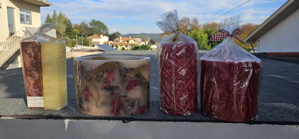 5 Velas Decorativas Artesanais Premium