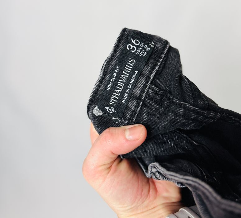 Szare jeansy rurki z dziurami na kolanach S 36