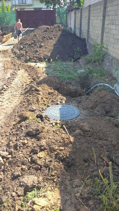 Канализация земляные работы копка септиков траншей выгребных ям ...