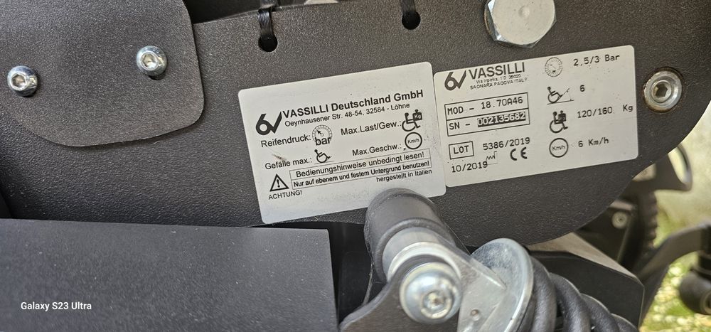 Wózek Vassilli 6V50 z pionizacją i sterowaniem glową