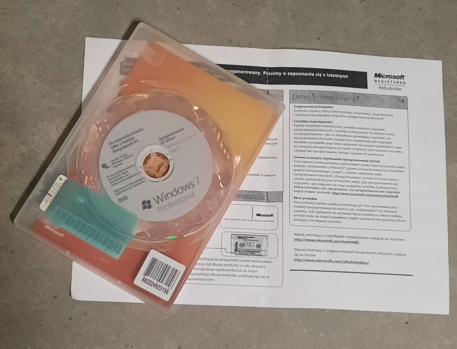 Windows 7 Professional płyta +key
