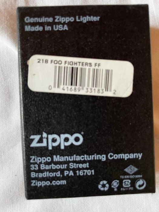 Isqueiro Zippo Foo Fighters, nunca foi usado edição limitada .