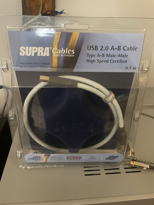 Przewód audio Supra  usb a-b 0,7m