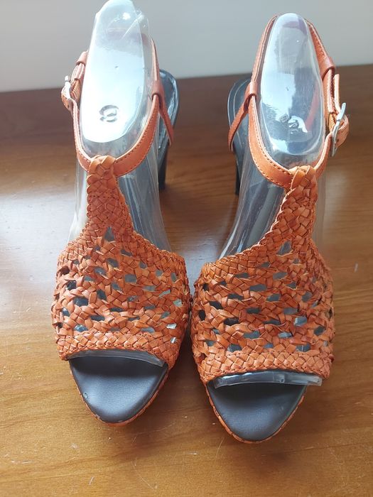 Sandálias de salto alto em pele Laranja - 38,5