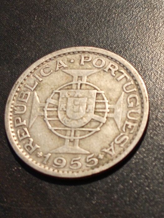20 escudos - Moçambique 1955	- PRATA - Soberba