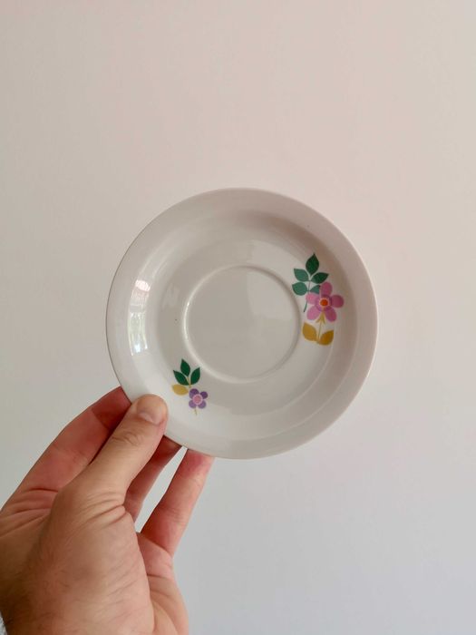 Chávena de chá com pires, com padrão floral multicolorido  – SPAL427807210639861766