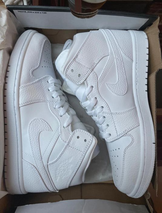 cale biale JORDANY  1 damskie nowe za kostkę air jordan 1 nike