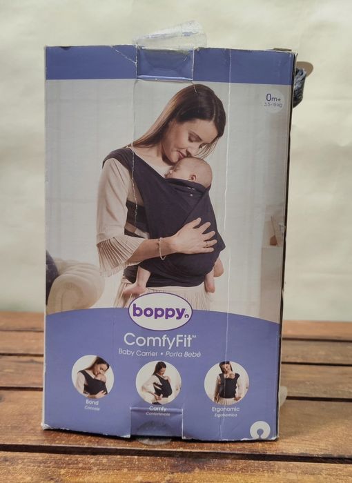 Marsúpio Boppy ComfyFit cinzento — sem uso, com caixa e bolsa
