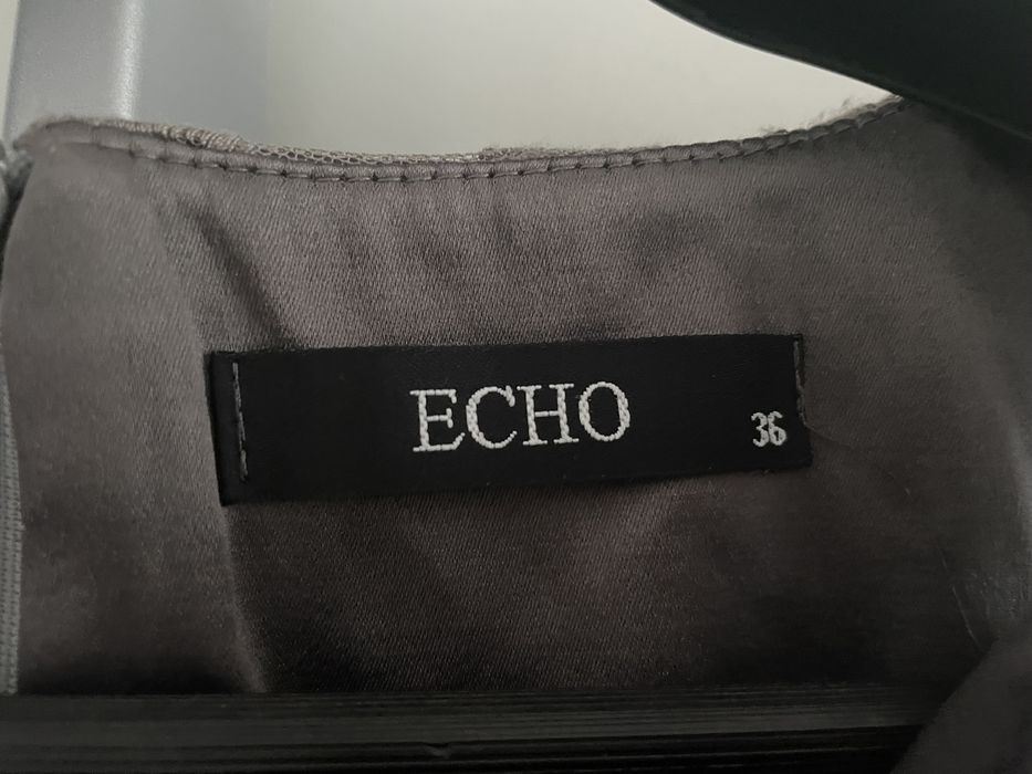 Koronkowa szara sukienka ECHO r. S