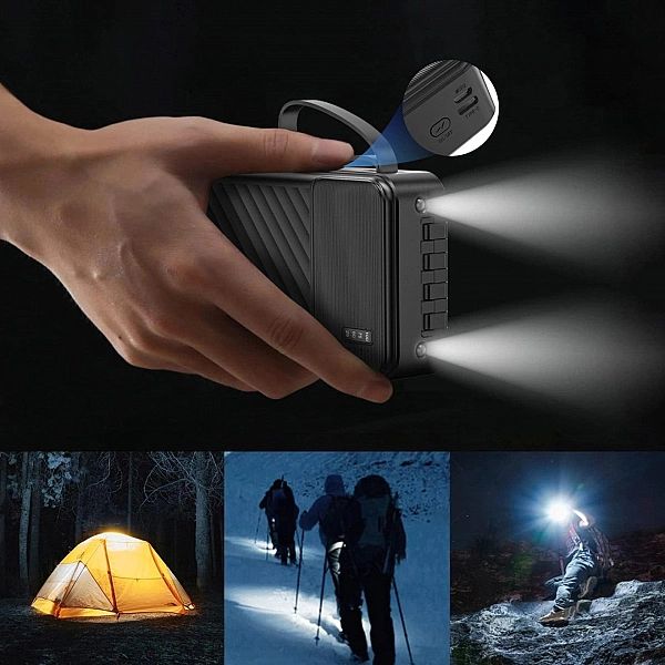 Powerbank Dudao K11 Pro 20000mAh z wbudowanymi kablami - czarny