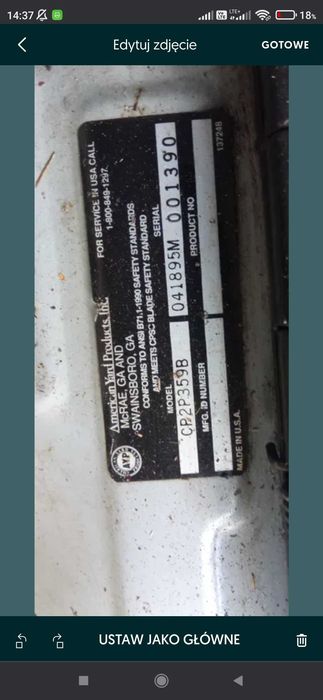 kosiarka spalinowa na części