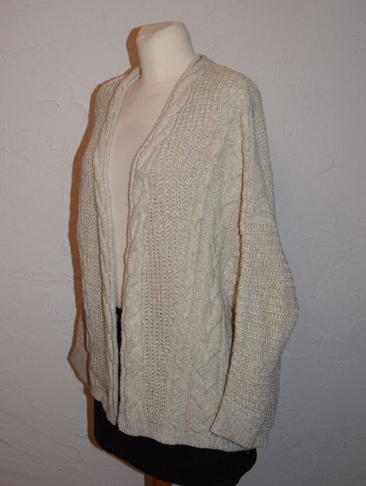 RIVER ISLAND sweter, kardigan, narzutka warkocze oversize M-L
