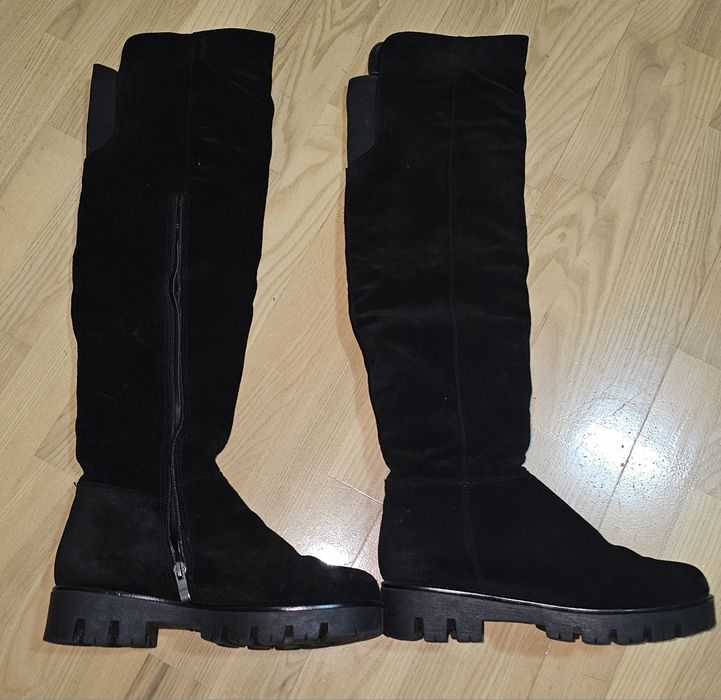 Замшеві високі зимні сапоги (чоботи) 39р.