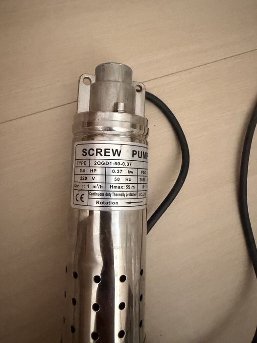 Bomba Submersível de Parafuso (Screw Pump) 0.5 HP – (com defeito)