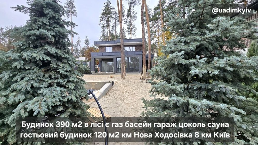 Будинок 390 м2 у містечку в лісі басейн гараж цоколь сауна с Ходосівка