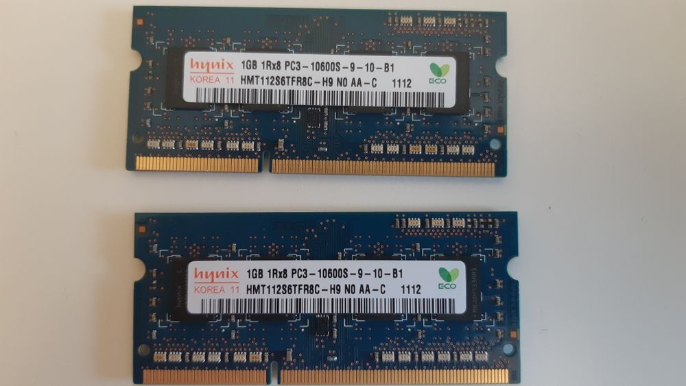 Memoria portatil Hynix 2gb (1gb + 1gb) 1Rx8 PC3 10600S64729741303555120
