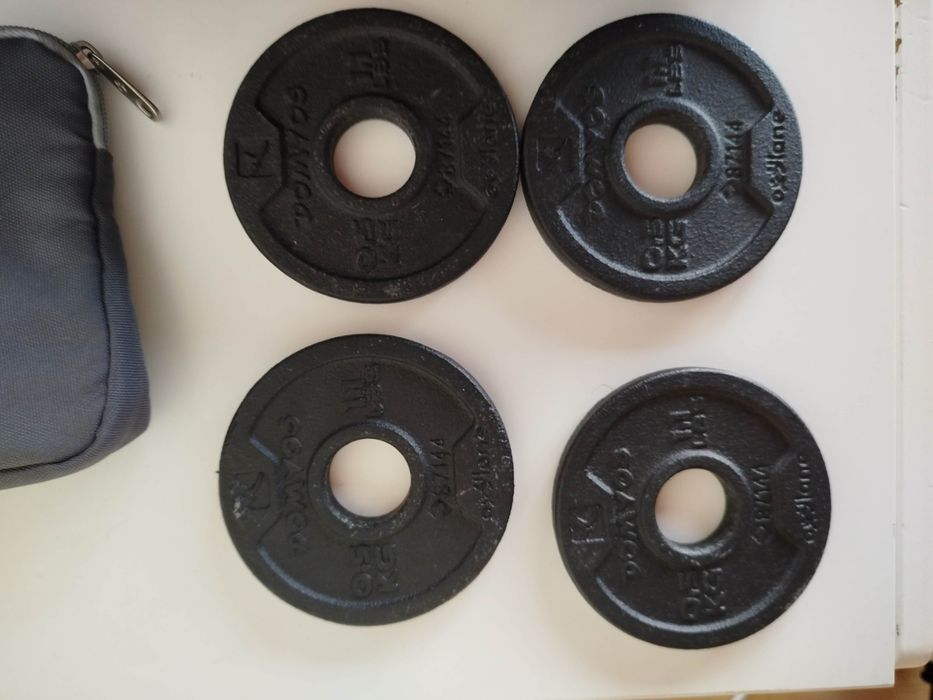 2 Halteres Musculação Rosca - Kit 22kg