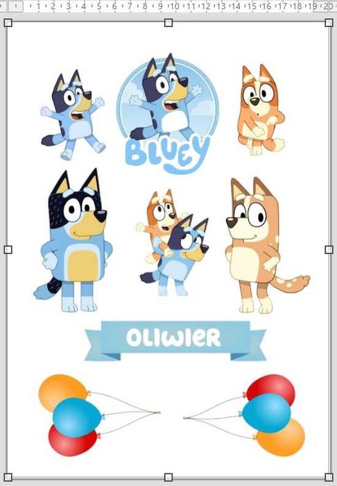 wydruk cukrowy/opłatek bluey