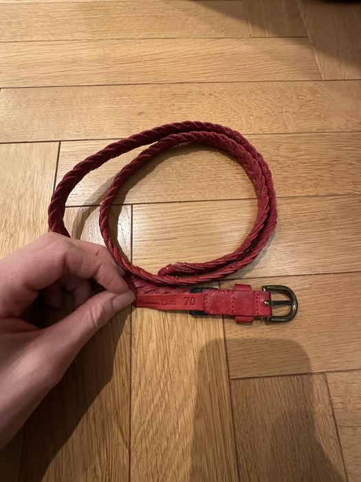 Pasek pleciony skora naturalna Massimo Dutti