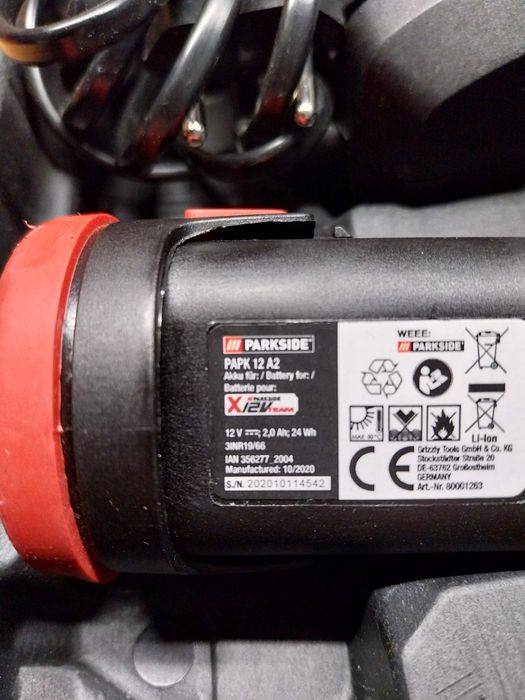 Aparafusadora Parkside 12v com bateria e carregador