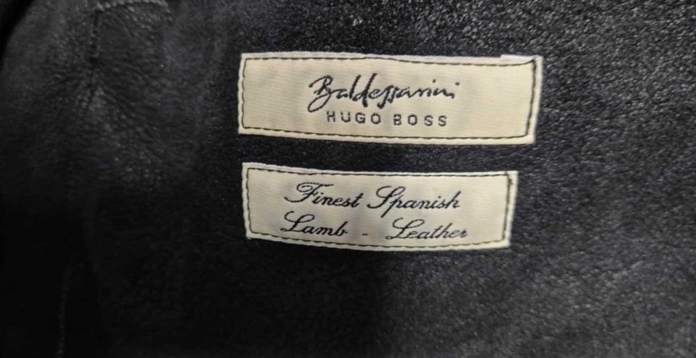 Hugo Boss Baldessarini Made in Italy, kurtka ze skóry kożuch rozm. XL