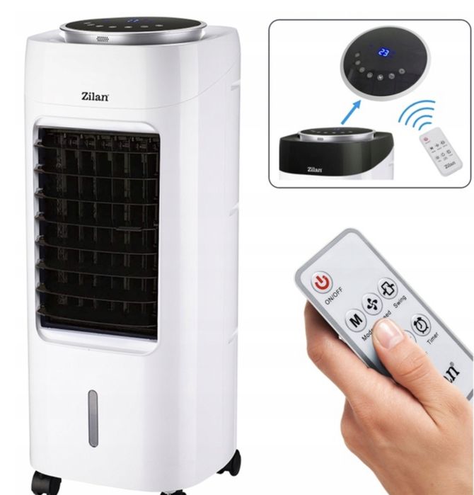 Chłodnica powietrza z wyświetlaczem LED i pilotem zdalnego ster.