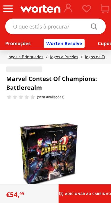 Jogo de tabuleiro MARVEL