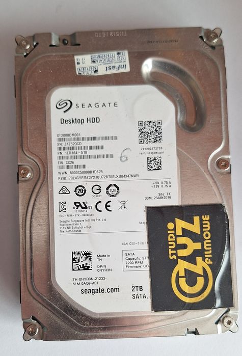 Dyski Sata 2 Tb używane sprawne