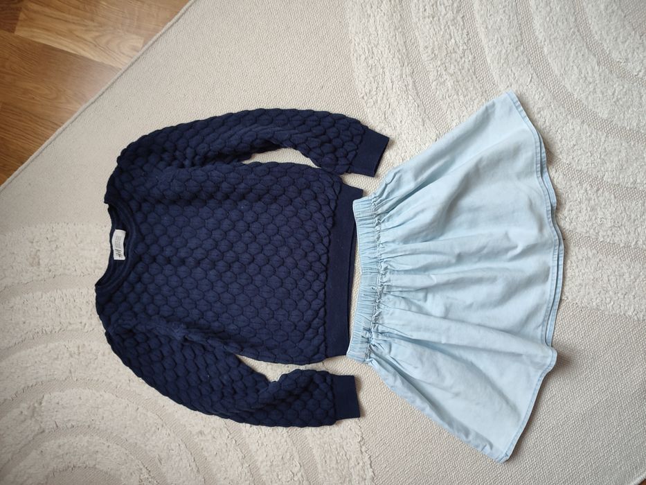 Sweterek ażurowy H&M 110/116 granatowy