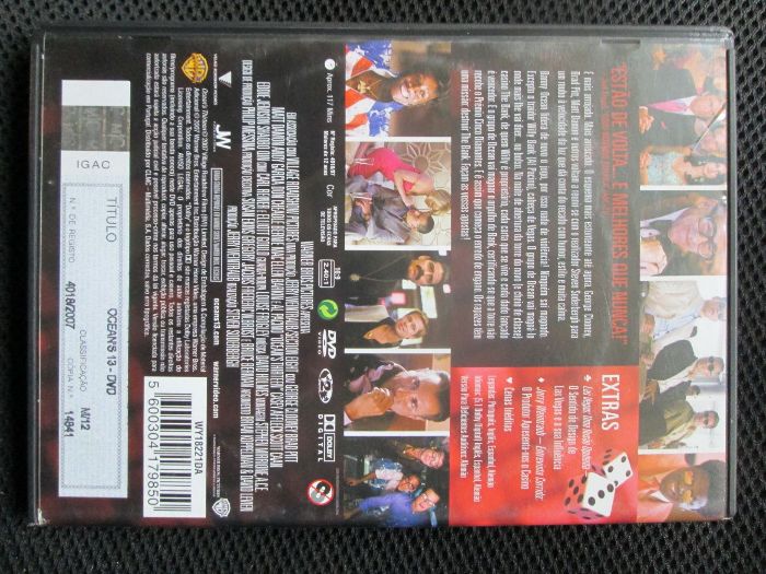 3 DVD - Coleção OCEAN's - Eleven, Twelve, 13 - excelente estado