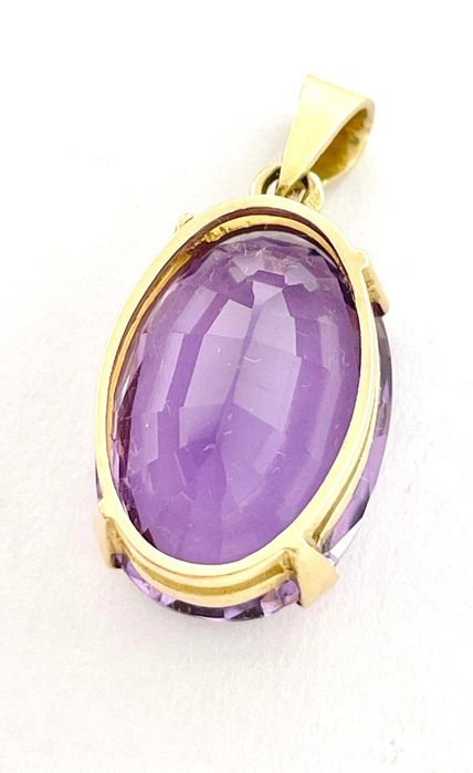 Pendente 18K Ouro amarelo - 9.00ct Ametista