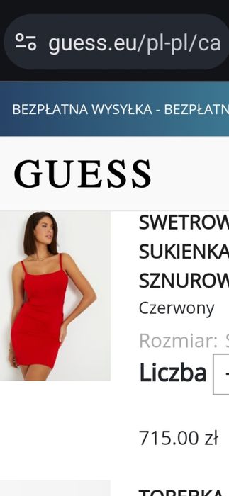 Sukienka Guess czerwona