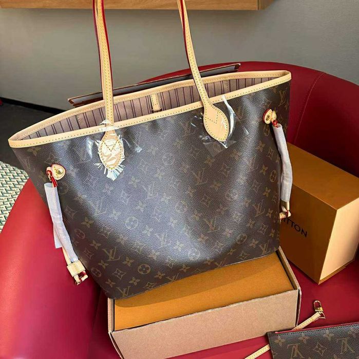 Louis Vuitton Neverfull Torebka damska torba, skóra od reki 87.9