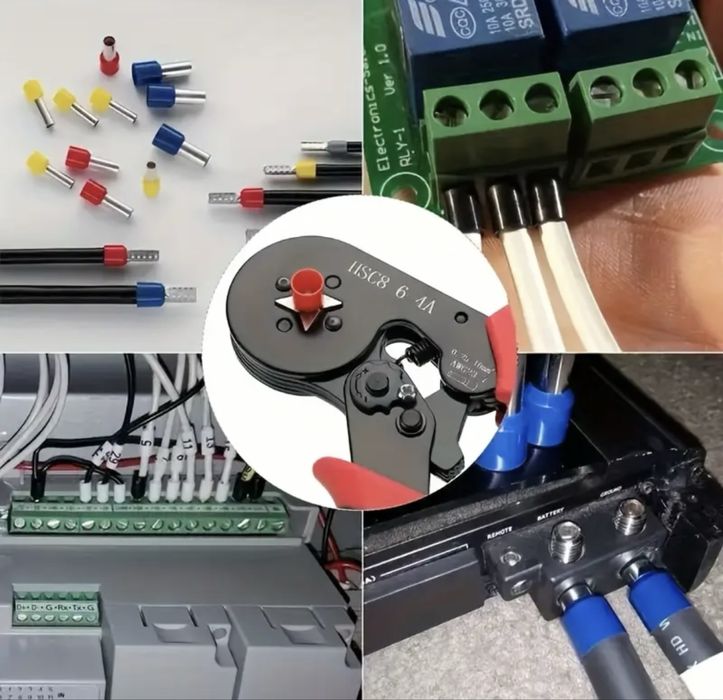 Alicate de cravar terminais inclui 1200 terminais