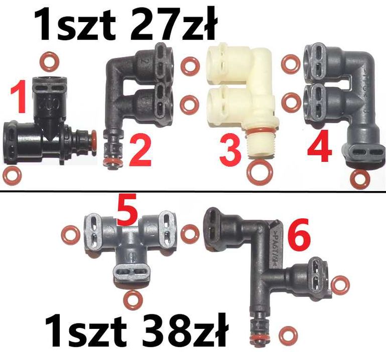 Złącze trójnik Jura ENA C5 F5 E85 Krups Miele CM Melitta Caffeo Nivona